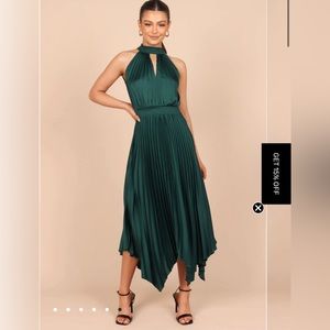Green midi dress